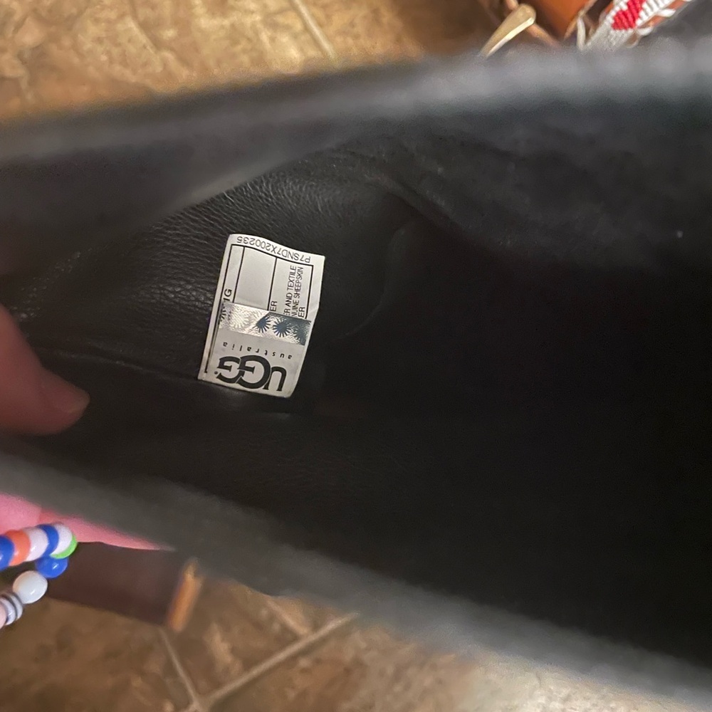 UGG Reveena Over The Knee Black Leather Boots - Picture 11 of 11
